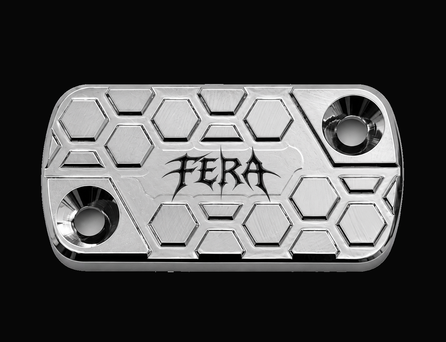 FERA Brake Cap — Chrome with black FERA logo